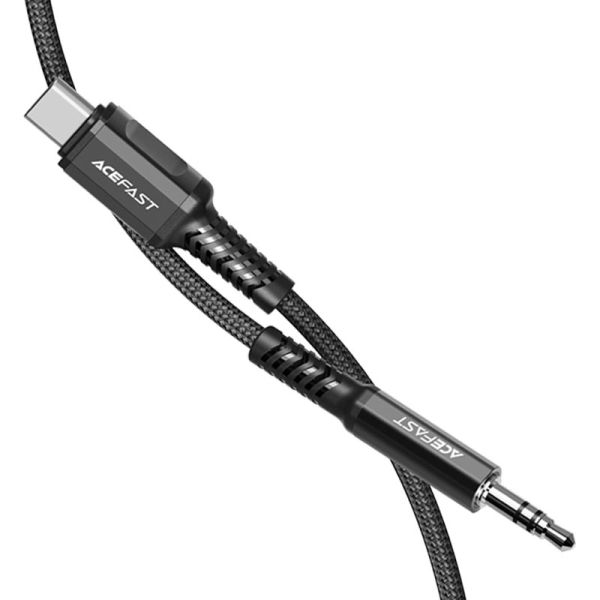 AceFast C1-08 USB-C To 3.5mm Aluminum Alloy Audio Cable Black