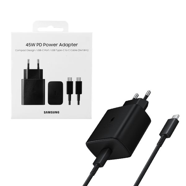 Samsung - USB-C adapter (with 1.8m C to C cable) - black - (45W