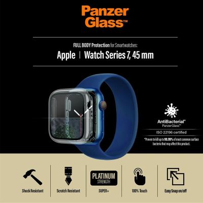 PanzerGlass Full Body Apple Watch Series 8 | 7 | 45mm | Screen Protector Glass Black