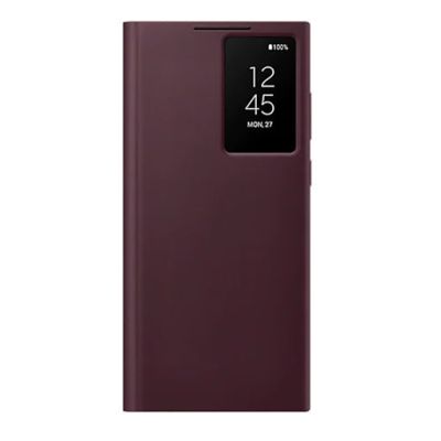 Samsung S22 Ultra Smart Clear View Cover Burgundy