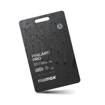 Momax PinCard Pro Rechargeable Find My Tracker (Black)