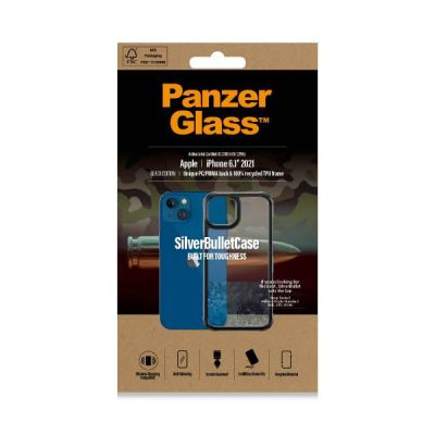 PanzerGlass SilverBullet ClearCase For iPhone 13 Black Frame