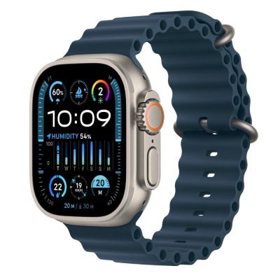 Apple Watch Series 9  Ultra 2 GPS + Cellular, 49mm Titanium Case with Blue Ocean Band