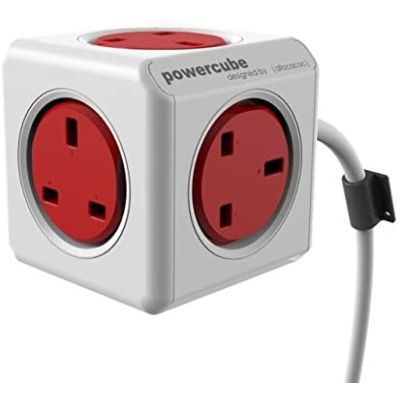 PowerCube Extended Universal 3 meters cable outlets 5 plug UK