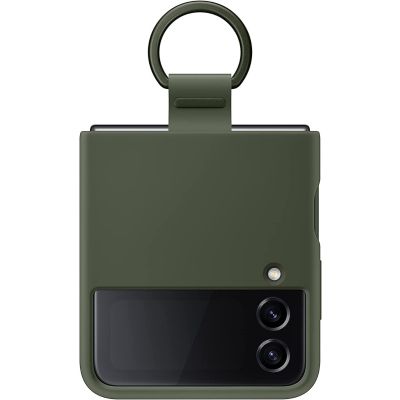 Samsung Galaxy Flip 4 Silicone Cover With Ring Khaki