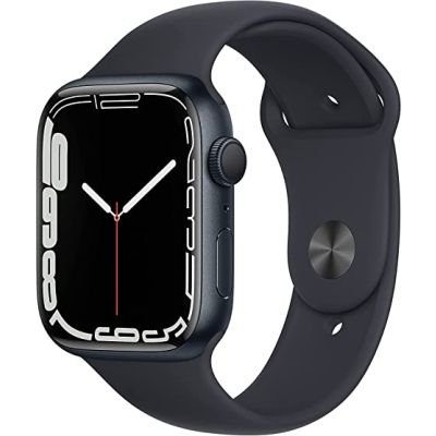 Apple Watch Series 7 GPS, 45mm Midnight Aluminium Case With Midnight Sport Band Black