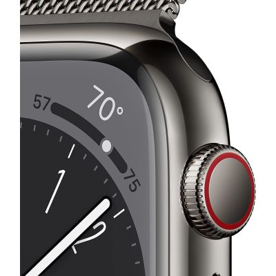 Apple Watch Series 8 GPS + Cellular 41mm Graphite Stainless Steel Case With Graphite Milanese Loop