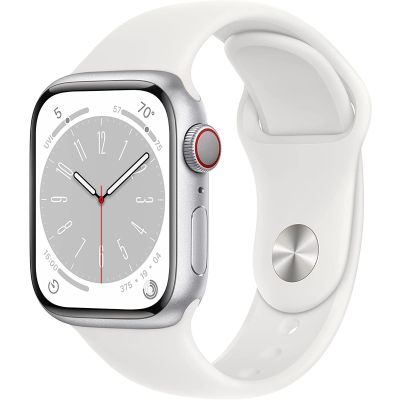 Apple Watch Series 8 GPS 45mm Silver Aluminium Case with White Sport Band - Regular
