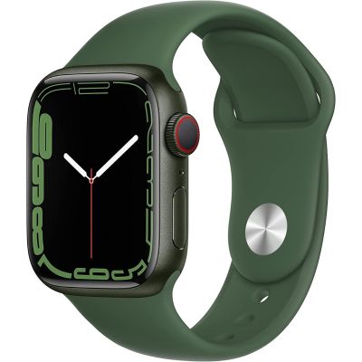 Apple Watch Series 7 GPS, 45mm Green Aluminium Case With Clover Sport Band