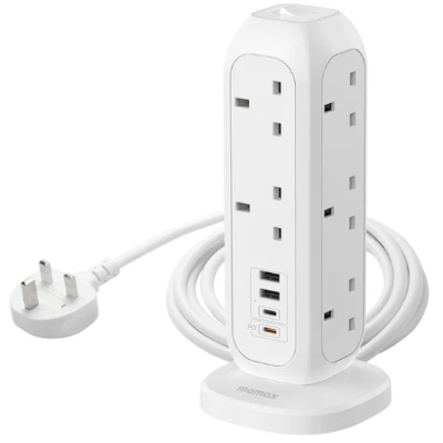Momax ONEPLUG 11-Outlet Power Strip With USB (white)
