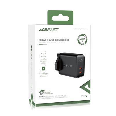 AceFast A12 PD 40W(USB-C+USB-C) Dual Port Charger Black