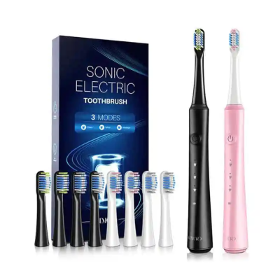 Atmoko Sonic Duo Electric Toothbrush, Black&pink