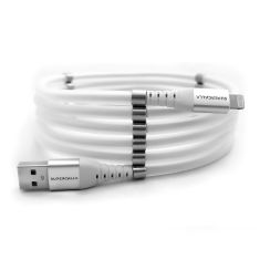 SuperCalla Magnetic USB-A to Lightning Cable 2M (White)