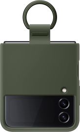 Samsung Galaxy Flip 4 Silicone Cover With Ring Khaki