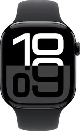 Apple Watch Series 10 GPS 46mm Jet Black Aluminium Case with Black Sport Band - M/L