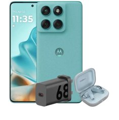 Motorola Moto Edge 60 Fusion 5G Phone, 12+ 256GB DUAL SIM NFC - PANTONE Amazonite (blue) + Gift Bundle