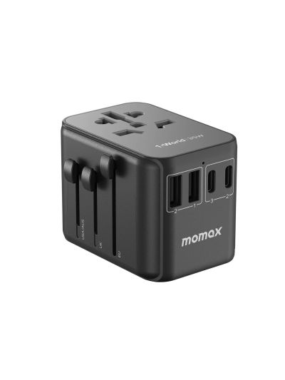 Momax 1-World PD35W 5 ports + AC Travel Adapter (Black)