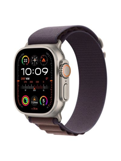 Apple Watch Series 9  Ultra 2 GPS + Cellular, 49mm Titanium Case with Indigo Alpine Loop - Large