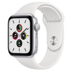 Apple Watch SE GPS 44mm Silver Aluminium Case With White Sport Band - Regular