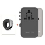 Momax 1-World Plus 70W GaN 3-Ports Built-in USB-C Cable AC Travel Adaptor - Black
