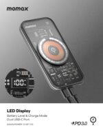 Momax Q.Mag Power 13 PD 35W 10000mAh Magnetic Power Battery Pack (black) - Image 3