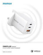 Momax ONEPLUG 67W 3-Port GaN Charger (White) - Image 3