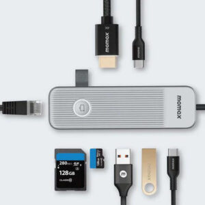 Momax One Link 8 in 1 mutil-funtion USB-C hub Grey - Image 4