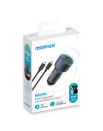 Momax MoVe 67W dual-port car charger with cable USB-C PD fast charging - Image 2