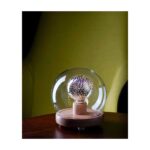 Momax Smart Fancy IoT LED Bulb (Radiant) +Momax Wooden Lamp Stand with Glass Cover (Sphere)