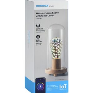 Momax Smart Fancy IoT LED Bulb (Star) + Momax Wooden Lamp Stand with Glass Cover (Dome) - Image 3
