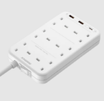 Momax ONEPLUG 6-Outlet Power Strip With USB Power Strip - White - Image 2