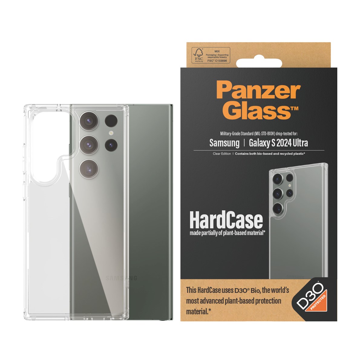 Panzer Glass Hard Case and screen Protector for Galaxy S24 Ultra