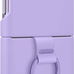 Samsung Galaxy Flip 4 Silicone Cover with Ring Lavender - Image 2