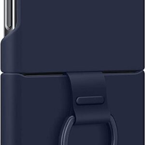 Samsung Galaxy Flip 4 Silicone Cover with Ring Navy - Image 2