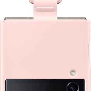 Samsung Galaxy Flip 4 Silicone Cover with Ring Pink - Image 1