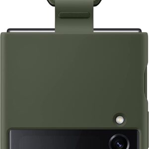 Samsung Galaxy Flip 4 Silicone Cover With Ring Khaki - Image 1
