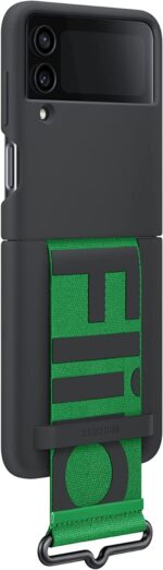 Samsung Galaxy Flip4 Silicone Cover With Strap Black - Image 2