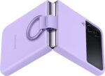 Samsung Galaxy Flip 4 Silicone Cover with Ring Lavender - Image 3