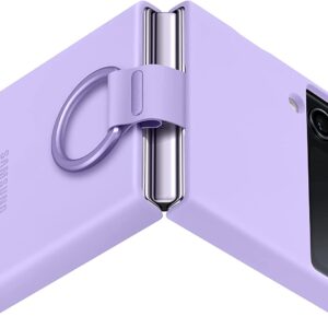 Samsung Galaxy Flip 4 Silicone Cover with Ring Lavender - Image 3