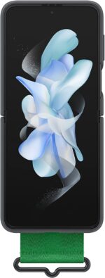 Samsung Galaxy Flip4 Silicone Cover With Strap Black - Image 6