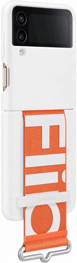 Samsung Galaxy Flip 4 Silicone Cover With Strap White - Image 2