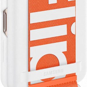 Samsung Galaxy Flip 4 Silicone Cover With Strap White - Image 4