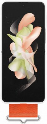 Samsung Galaxy Flip 4 Silicone Cover With Strap White - Image 5