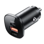 AceFast mini 38W(USB-C+USB-A) dual-port metal car charger BLACK - Image 3
