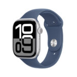 Apple Watch Series 10 GPS 42mm Silver Aluminium Case with Denim Sport Band - S/M - Image 2