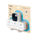 Momax 1-Charge Work Flow T-shaped Extention 3 Socket with USB (White) - Image 3