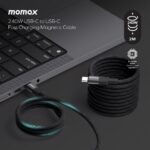 Momax Mag.Link 240W USB-C to USB-C Magnetic Cable 2m (Black) - Image 4