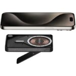 Momax 1-Power X Pro Magnetic Wireless Battery Pack (5000mAh) with Stand and Built-in USB-C Cable (Black) - Image 2