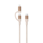 Momax Mag.link USB-C to C & Lightning Magnetic Cable 1m (Desert Titanium) - Image 3