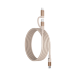 Momax Mag.link USB-C to C & Lightning Magnetic Cable 1m (Desert Titanium) - Image 2